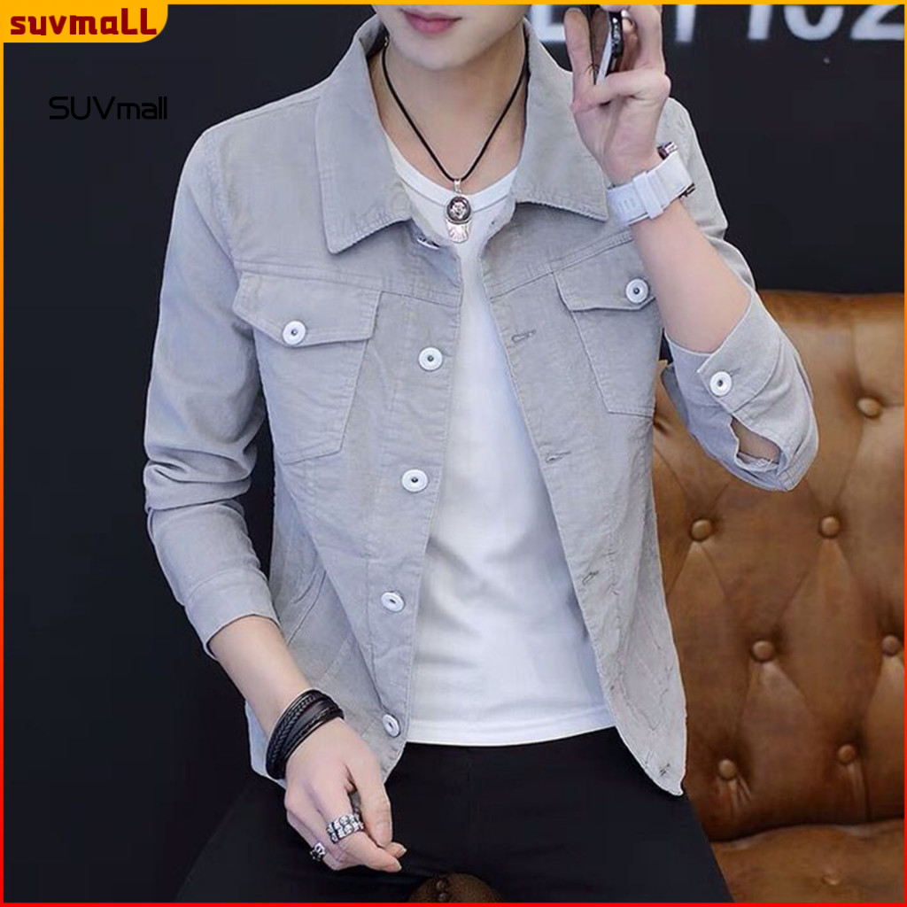 Áo khoác nam Slim Fit denim, chất liệu denim, form slim fit, cổ cao, phù hợp mùa xuân, thu và đông n
