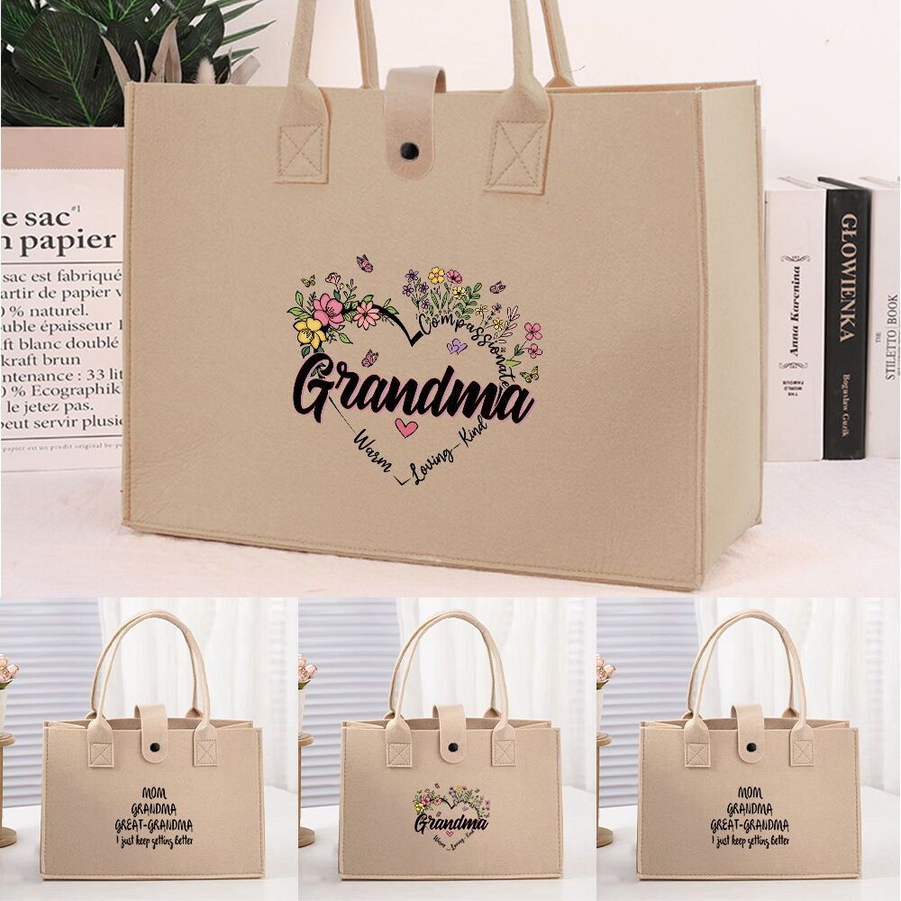 Hot Felt bag Tote bag High - Quality Felt Bag with Metal Buckle Multiple colors stylish tote bag Gra