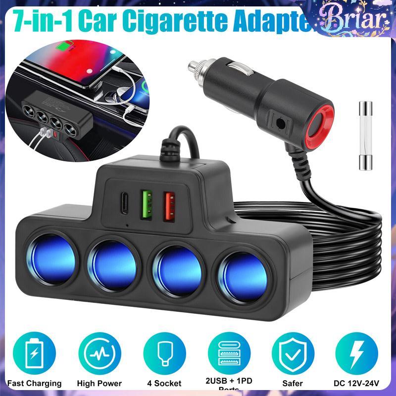 Cod Car inverter Charger 120W Car USB Charger Adapter 12V 24V ổ cắm Splitter Road chuyến đi ô tô điệ