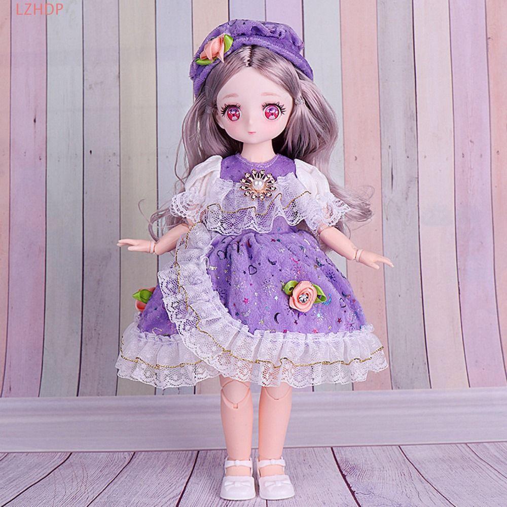 Búp bê Bjd LZHDP 1 / 6, Búp bê mắt hồng phong cách công chúa 30cm có quần áo, Bộ đồ chơi khớp hình c