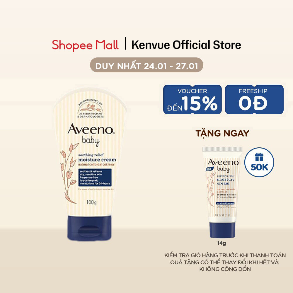 Kem dưỡng ẩm Aveeno Baby Soothing Relief Moisture Cream 100g