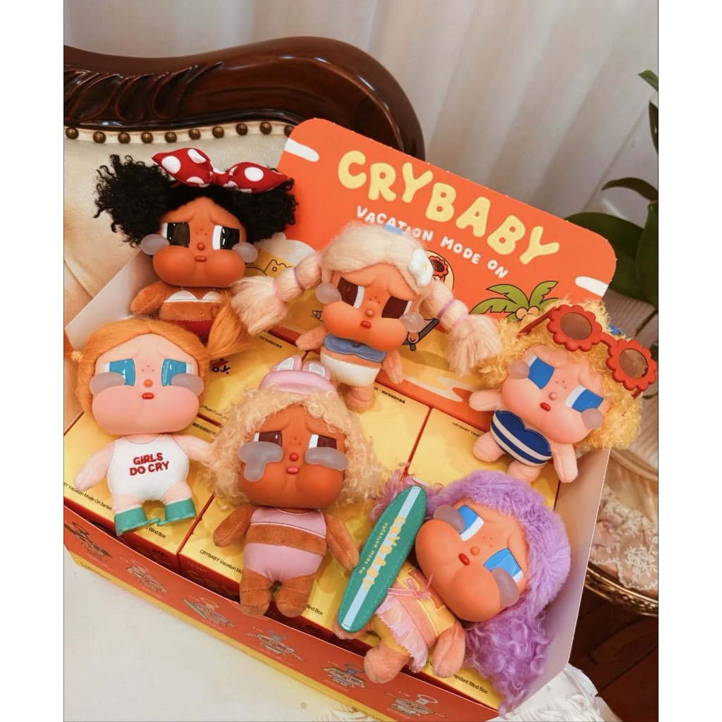 POPMART CRYBABY VACATION MODE ON MÓC KHÓA BÔNG BLINDBOX/CHECK CARD