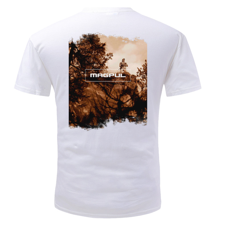 Sentinel Chủ Đề In Hình Thể Thao Nam Tay Ngắn Tough Guy 100% Cotton Rời Quân Sự Gió Áo Thun 0123