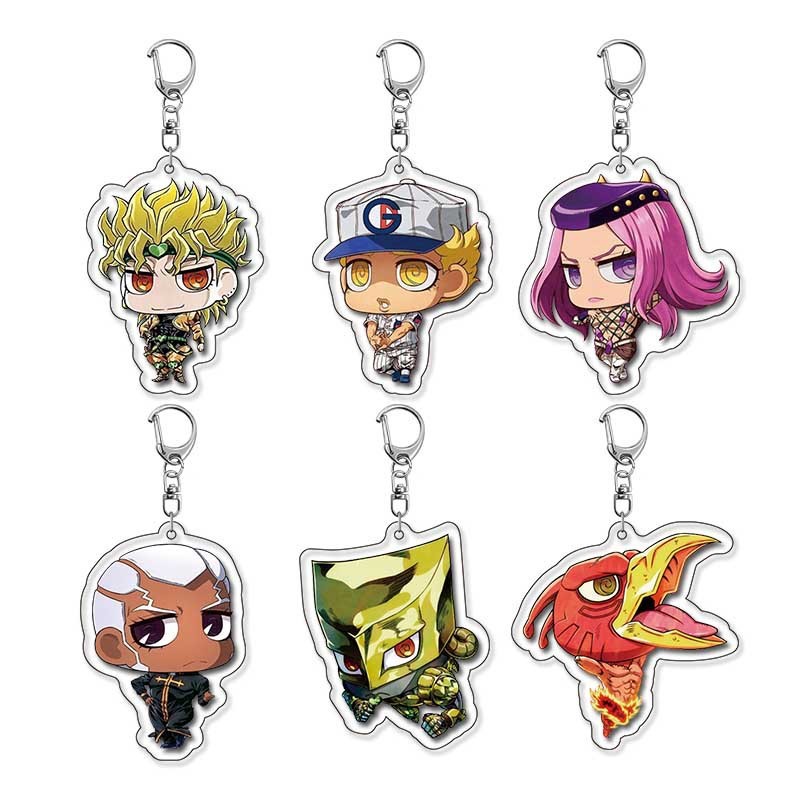 Cartoon Anime JoJo Keychain Jonathan Joestar Joseph Guido Mista Bruno Bucciarati Cosplay Accessories