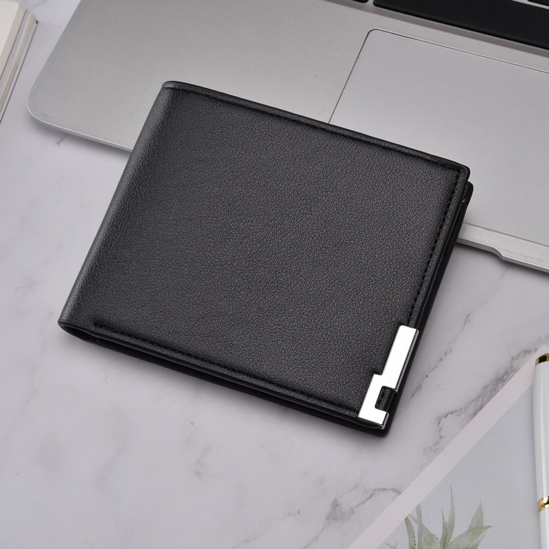 Premium In-Stock#wallet Hot Sale Men's Short Wallet Horizontal Money Clip Business Men's Leather Wal