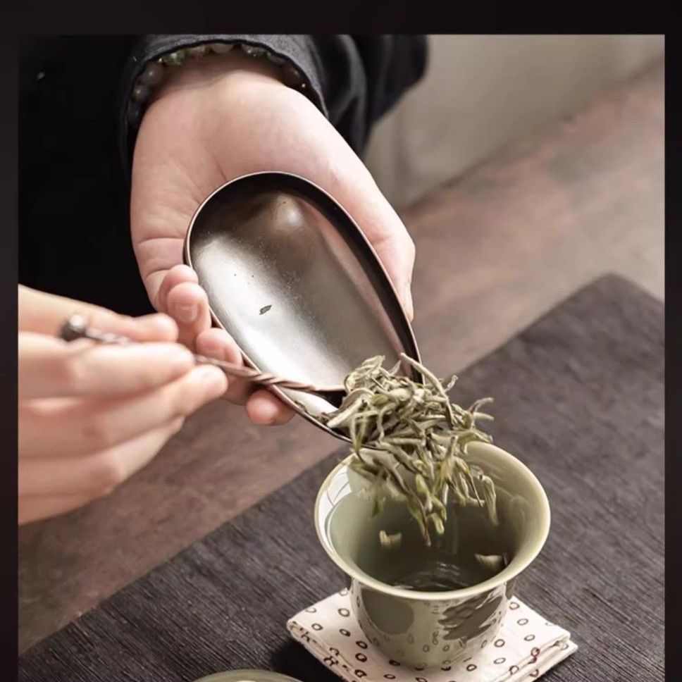 Sản phẩm mới Hàng có sẵn Quy tắc trà làm bằng đồng Ba bộ thủ công phong cách Nhật Bản Carbonized Lac