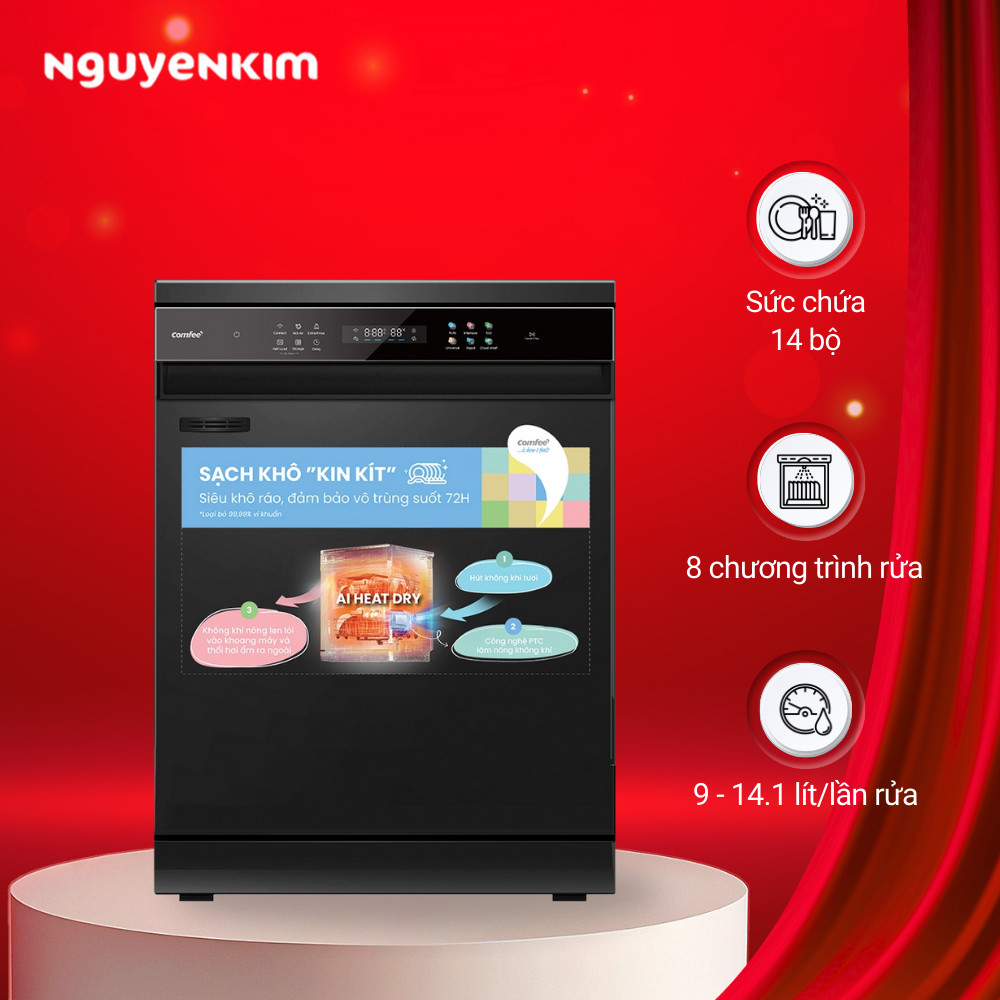 Máy rửa chén độc lập Comfee CDWEF1401HB-W-VN