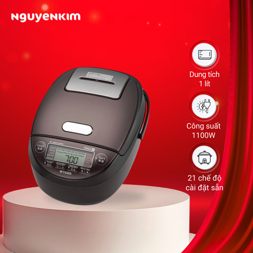 Nồi cơm điện tử cao tần áp suất Tiger 1 lít JPK-W10W