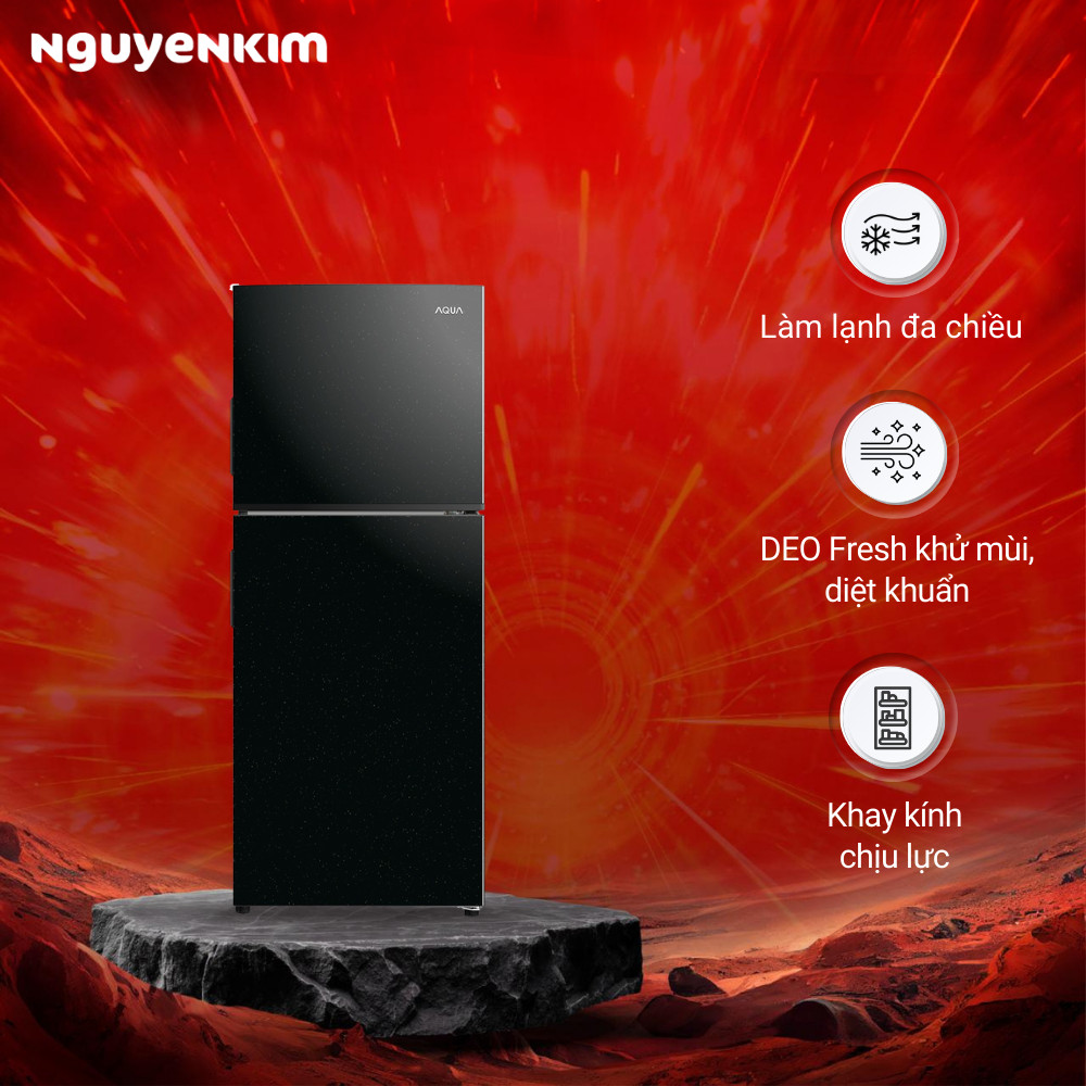 Tủ lạnh 2 cánh Aqua Inverter 189 lít ngăn đông trên AQR-T220FA(FB)