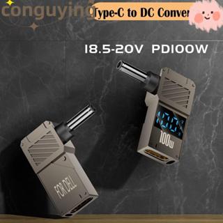 Bộ chuyển đổi CONGUYING Type-C sang DC, Bộ chuyển đổi USB-C sang DC màn hình kỹ thuật số PD 100W, phích cắm sạc máy tính xách tay thông minh sạc nhanh đa năng cho / / Dell