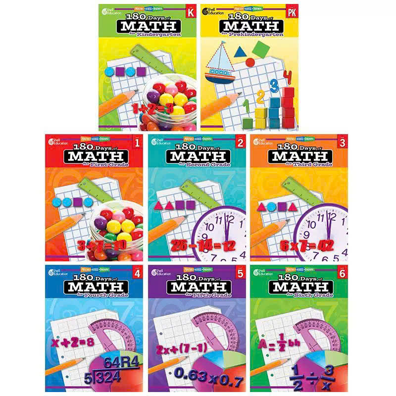 180 Days of Math Luyện Toán full level cho bé từ tiền tiểu học đến lớp 6