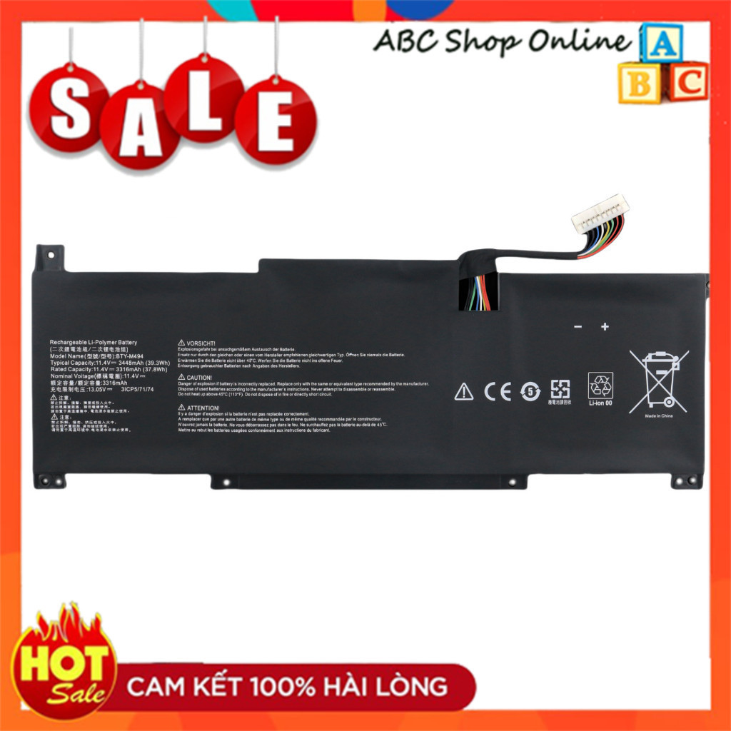 Pin Laptop MSI Modern 14 C12MO, Modern 14 C7M, Modern 14 C7MG BTY-M494