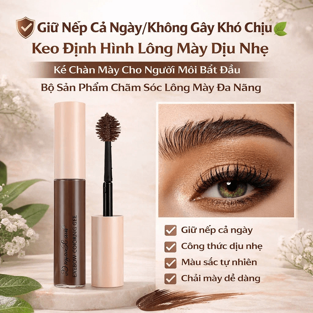 【Định Hình 24 Giờ】 Mascara Lông Mày Đầu Cọ Nhím Bền Màu Mascara Lông Mày/Định Hình/Bền Lâu