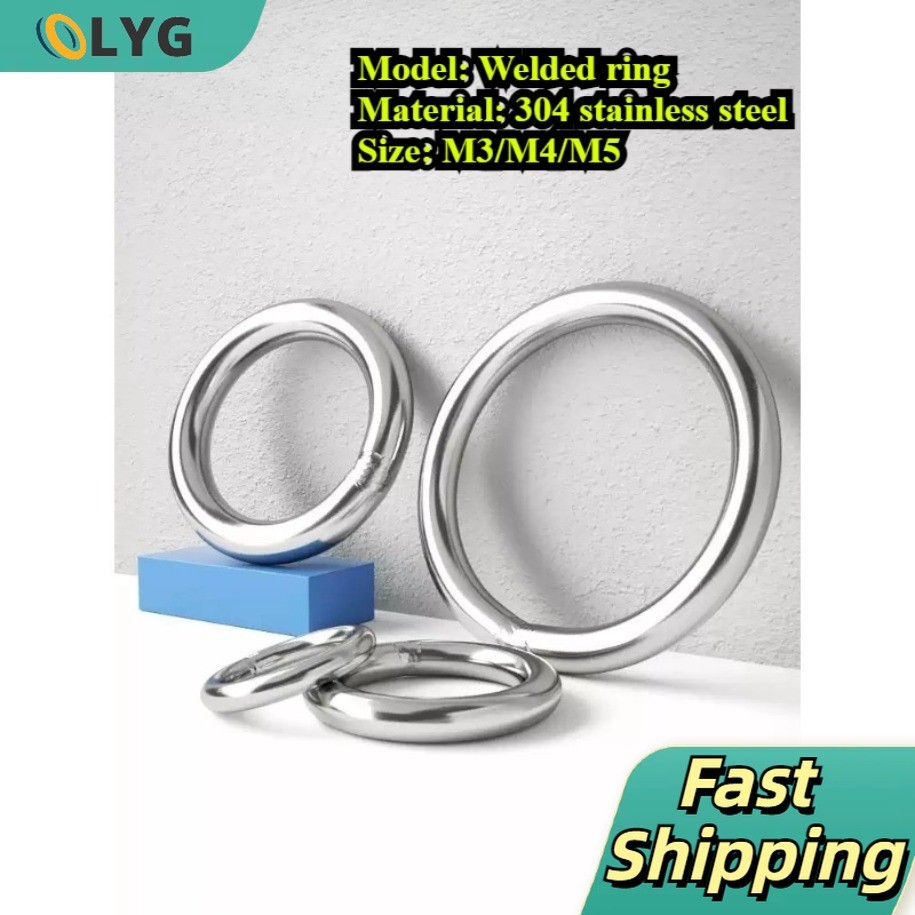 Vòng chữ O hàn rắn bằng thép không gỉ 304, vòng thép nâng, vòng kết nối võng yoga, vòng kéo tay thú 