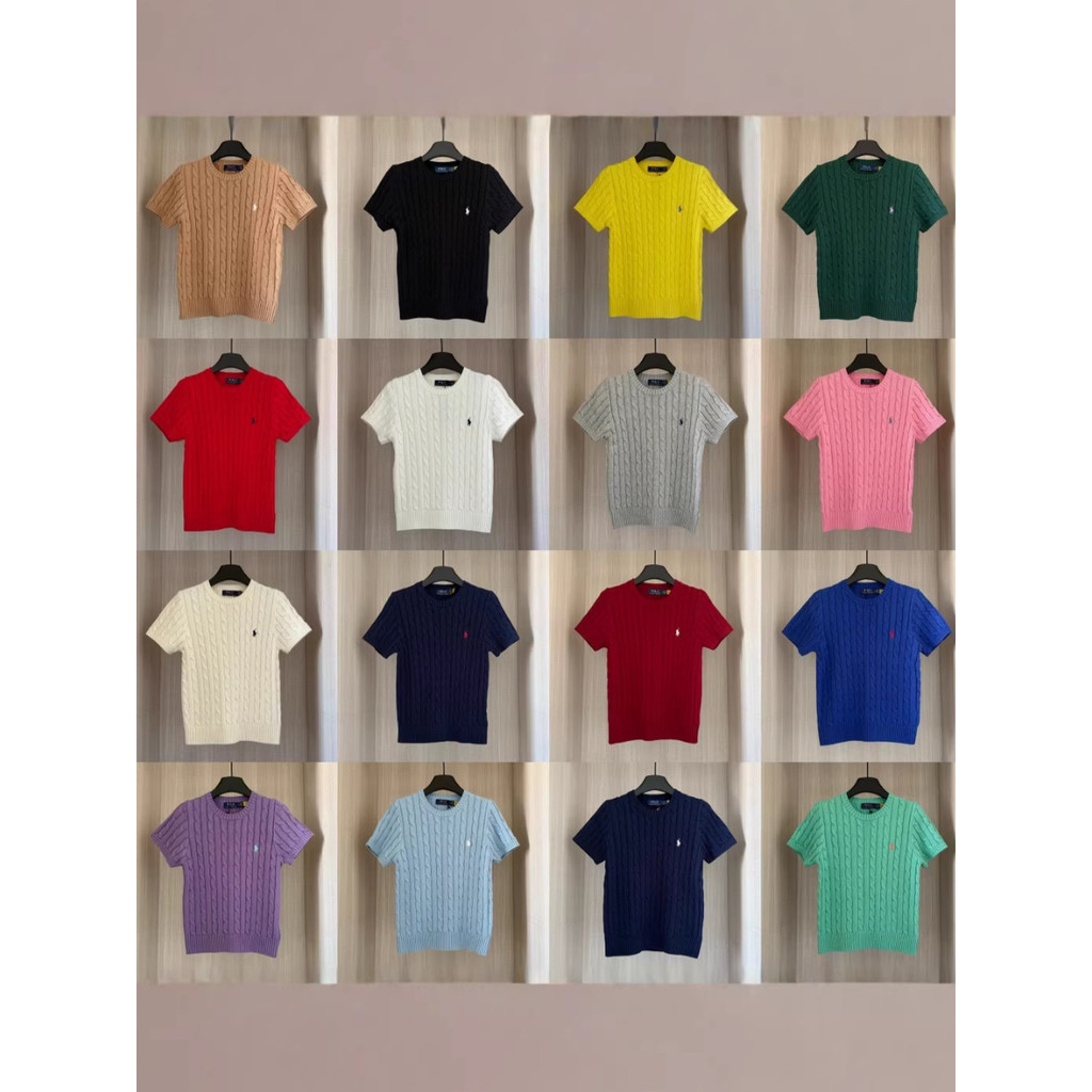 K4ZF [Original version with original label, QR code scannable]RL Raffia sweater, short-sleeved, knit