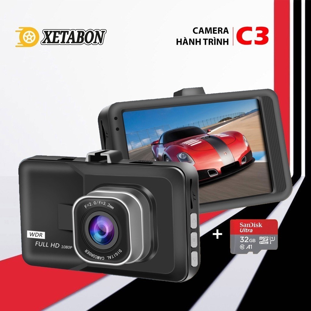 006 Camera Hành Trình ô tô Vehicle BlackBOX DVR C3 Full HD, GÓC RỘNG 1 ĐỔI 1 TRONG 1 năm BẢO HÀNH 5 