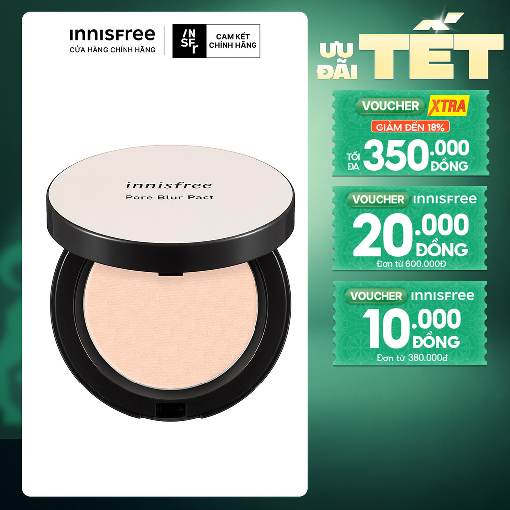 Phấn phủ che phủ lỗ chân lông dạng nén innisfree Pore Blur Pact 12.5g