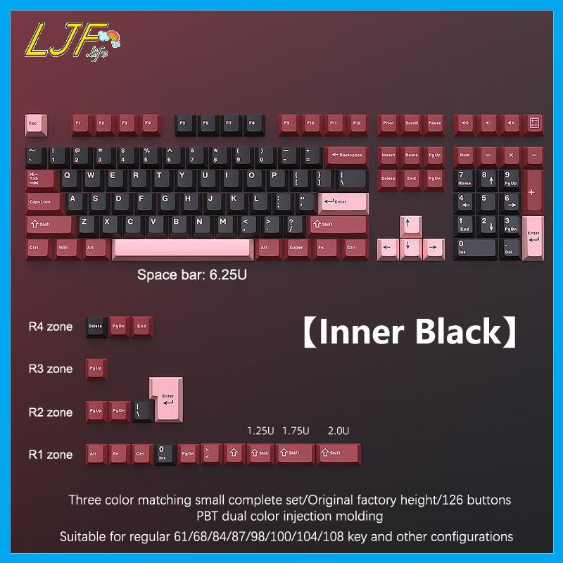 LJF 126 Phím Double Shot Keycap PBT Cherry Mechanical Game Bàn Phím Cho MX Switch Keycap GMK67 GMK87