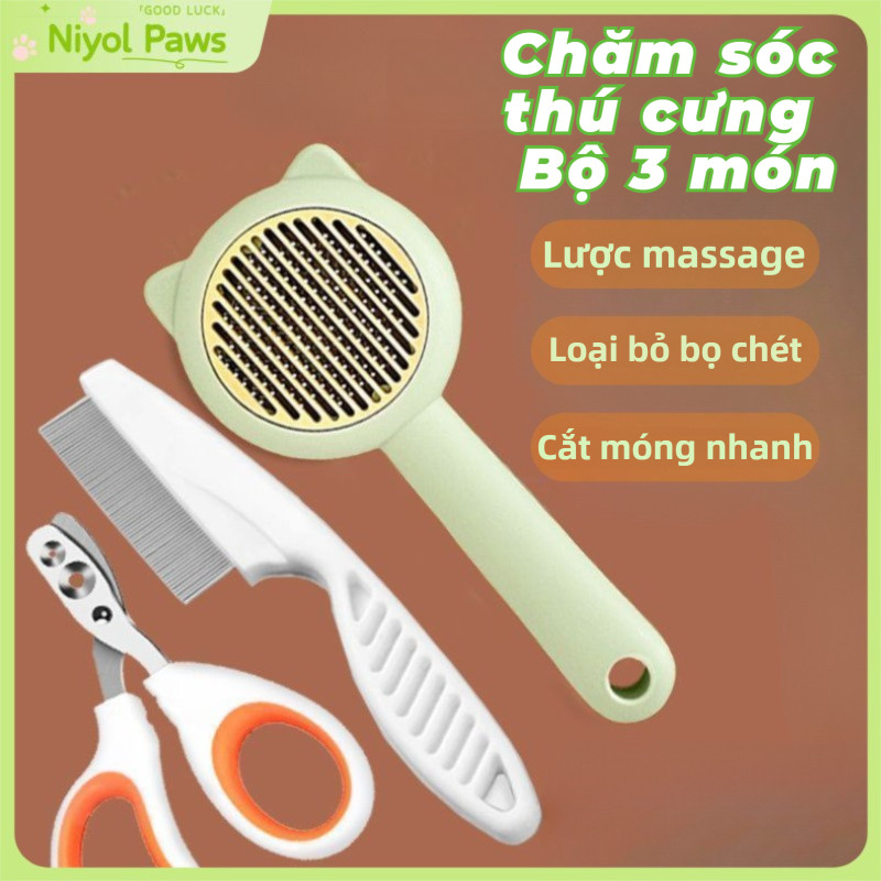 Bộ chải lông thú cưng 3 trong 1 Lược chải lông cho chó mèo