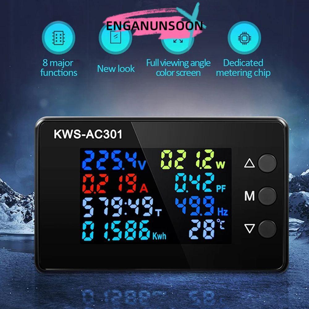 ENGANUNSOON AC Wattmeter Máy dò nguồn Chip chuyên dụng Màn hình LED KWS-AC301 Đồng hồ đo năng lượng 