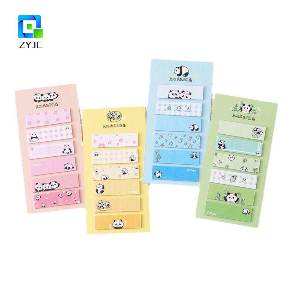 ZYJC Panda Sticky Notes, Kawaii Cartoon Memo Pad, Index Tab Creative N Times Portable Note Pads Scho