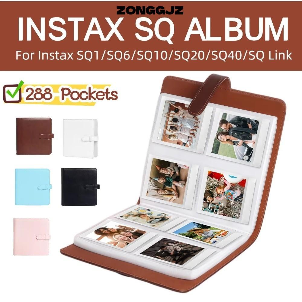 Album vuông lưu trữ ZONGGJZ, Sách sưu tập Album ảnh 4 inch, 288 túi Tem giấy ảnh Kẹp lưu trữ vé cho 