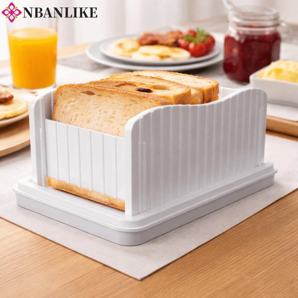 Máy thái bánh mì thủ công NBANLIKE, có thể gập lại với khay bánh mì vụn Máy thái bánh mì nướng, Máy cắt bánh mì có thể điều chỉnh chiều rộng bằng nhựa hiệu quả
