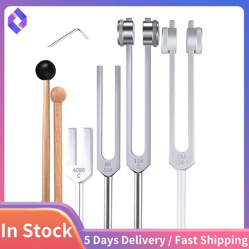 Bộ nĩa điều chỉnh 4 chiếc (128Hz, 136,1Hz, MI 528Hz, 4096Hz), để chữa bệnh Luân xa, Trị liệu âm than