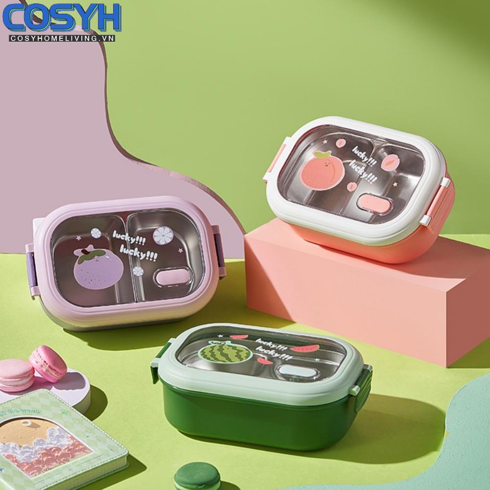 <cosyh>Insulated Lunch Box Stainless Steel Divided Portable for Commuting School Office