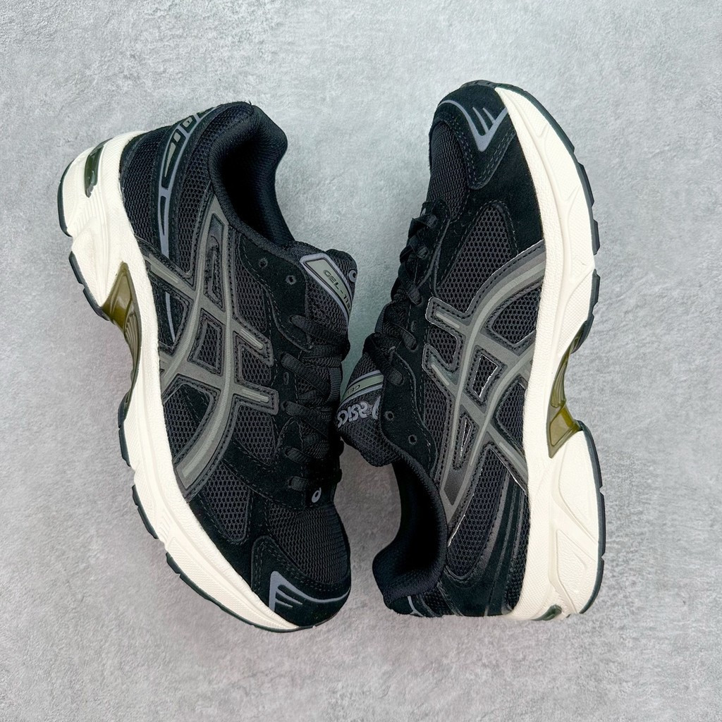 Giày Unisex ASICS Gel-1130 màu trắng nâu, đệm thoáng khí, chống trơn trượt.
