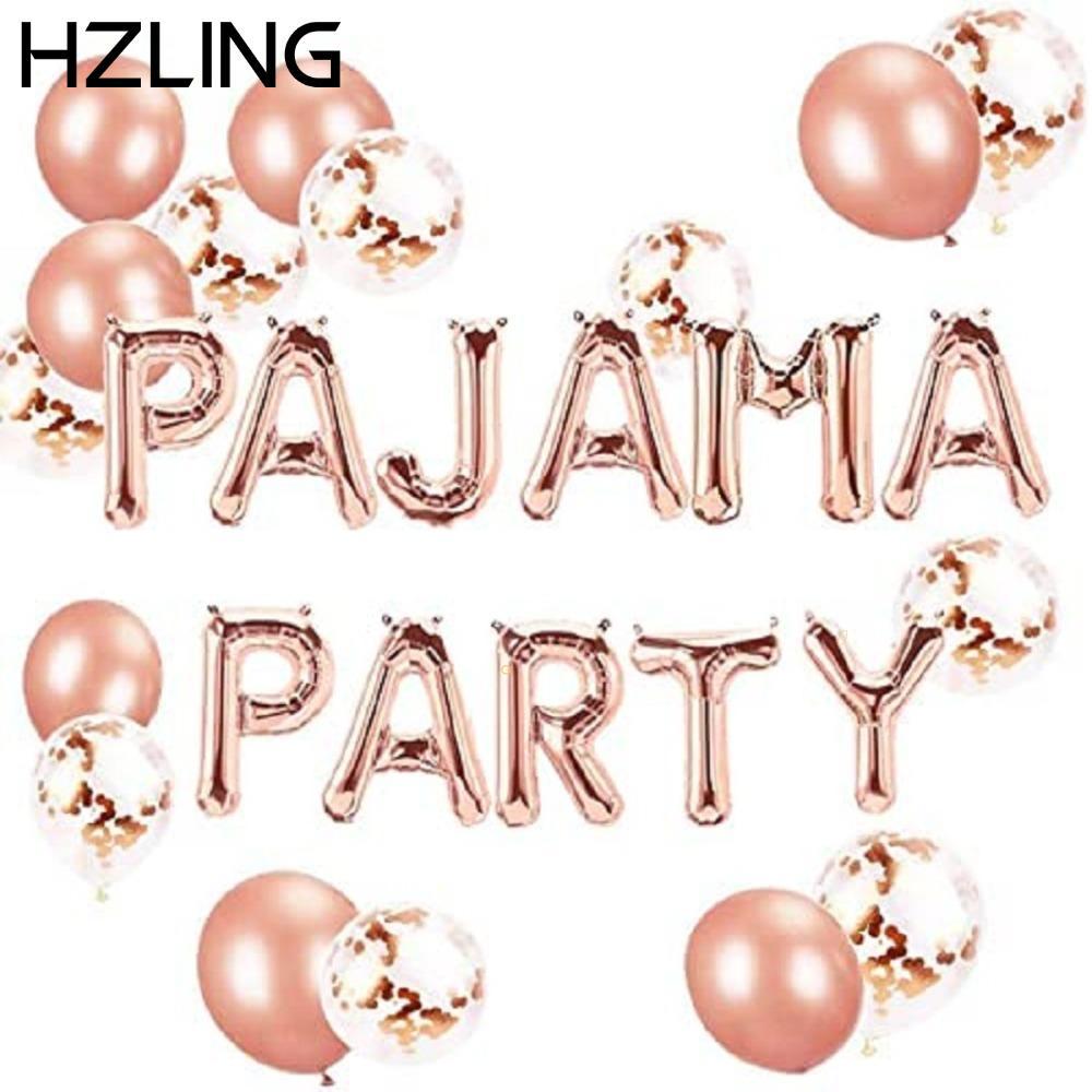 HZLING 11 Bóng Bay, Hoa Hồng Vàng Cao Su PAJAMA BÊN, Spa Spa Pajama Chủ Đề Bé Gái