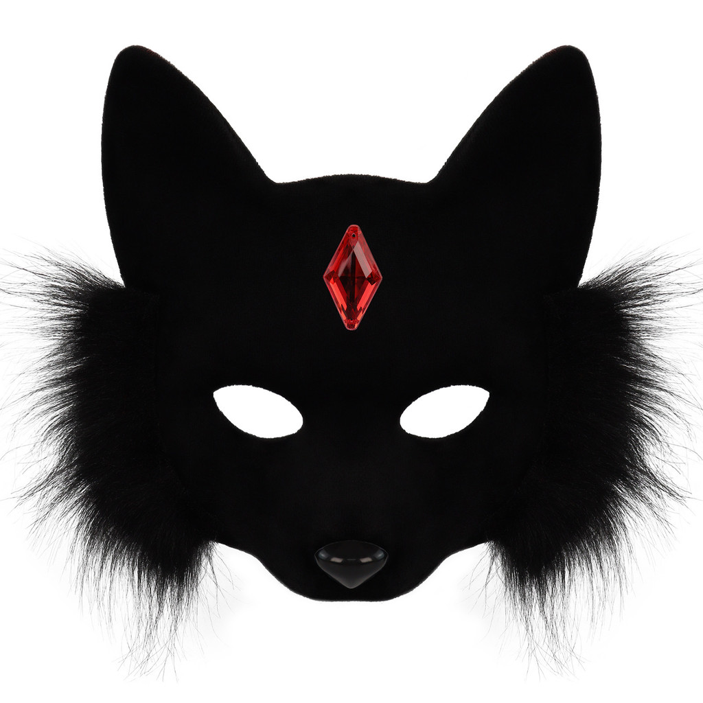 Preferred in-stock items#Halloween Masquerade Animal Mask Party Half-Face Fox Mask Halloween cos Hot