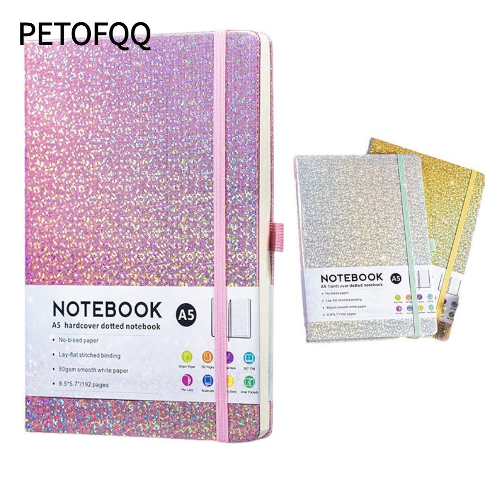 PETOFQQ Bling Notebook, Notepad A5 Long Lanh Journal Notebook, Chất Lượng Cao Sparkle 192 Trang Lót 