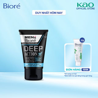 Sữa Rửa Mặt Men Biore Hạt Tác Động Kép Mát Lạnh Sảng Khoái 100g
