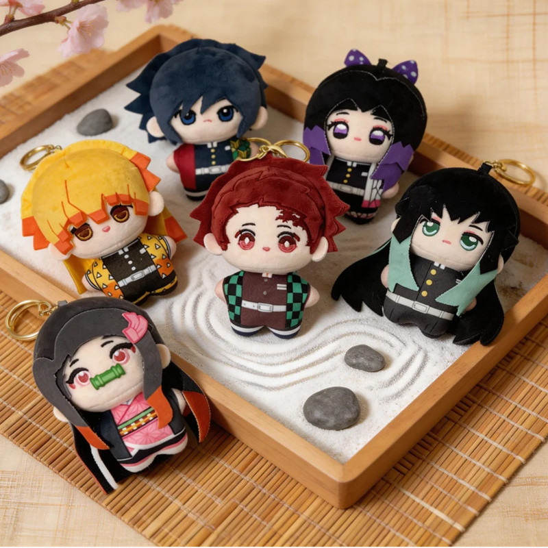 1 / 6 Bộ búp bê sang trọng dễ thương Kimetsu no Yaiba với Tanjiro Nezuko Zenitsu Inosuke Giyuu Shino