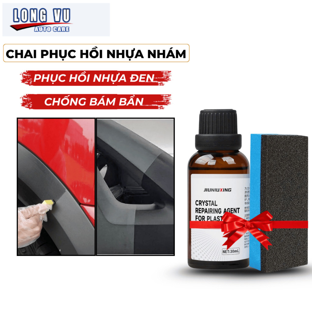 Chai Phục hồi nhựa nhám Crystal Coating 30ml chuyên dùng cho nhựa đen nhựa nhám bạc màu