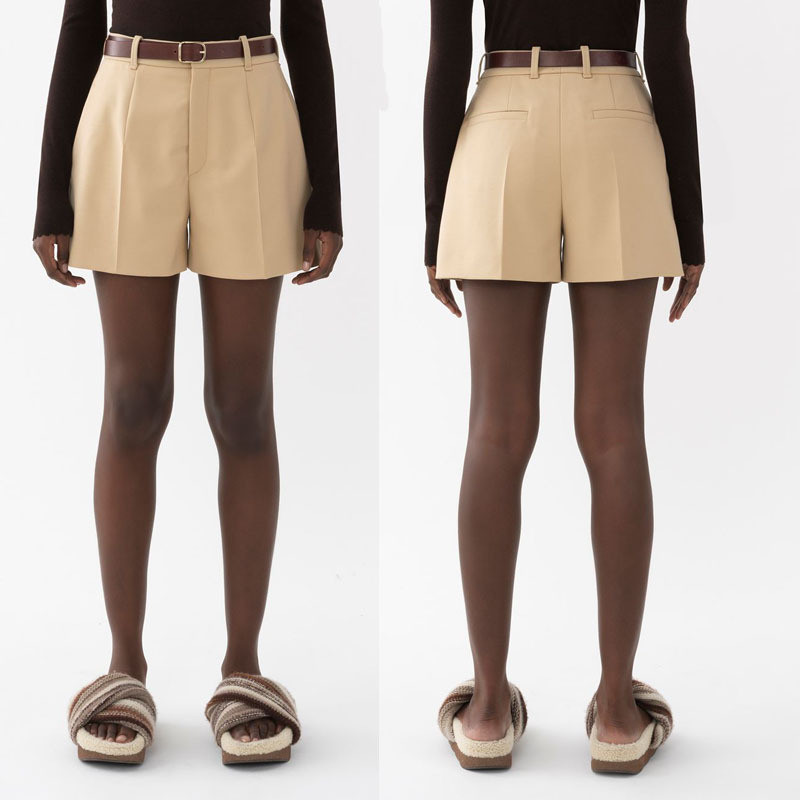 Super versatile high-waisted slimming wide-leg casual suit shorts in solid color, simple women's sho