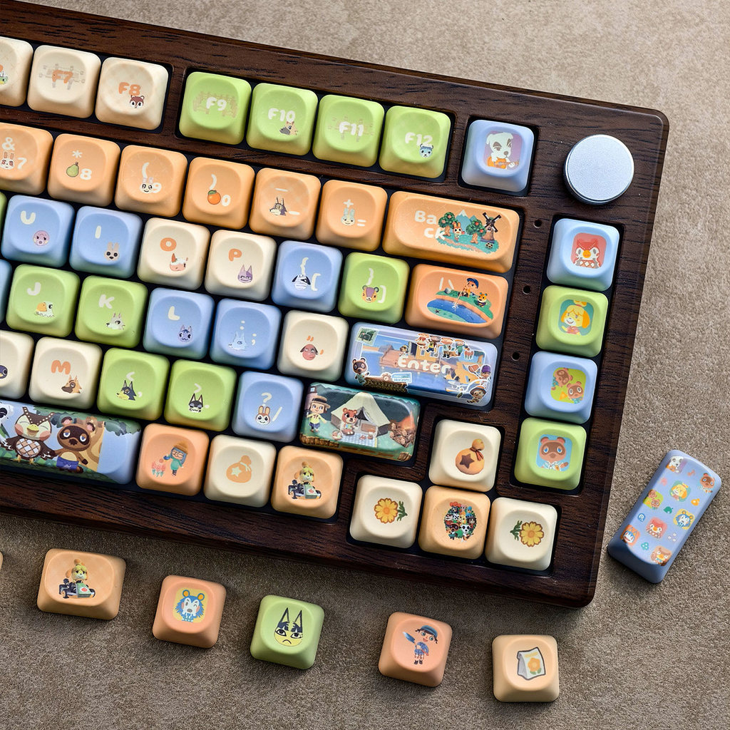 【 Tiếng Anh / Thái / Hàn Quốc 】 MAIMOOO Isabelle Keycap MOA / Cherry Profile 120 Phím PBT Dye Thăng 