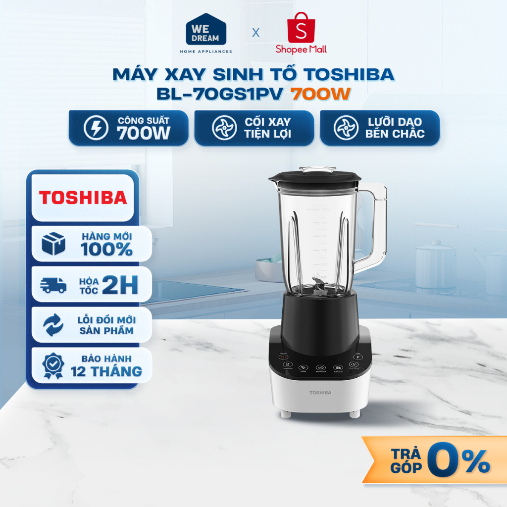 BL-70PS1PV - Máy Xay Sinh Tố Đa Năng Toshiba BL-70PS1PV 700W - Hàng Chính Hãng, Mới 100%
