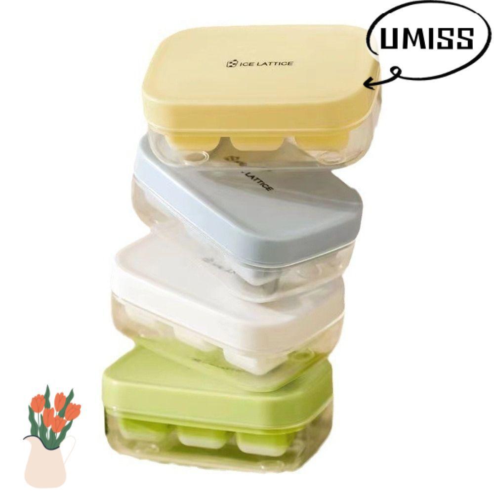 UMISS Press Ice Cube, Silicone cấp thực phẩm Dễ dàng tháo khuôn khay đá, Thời trang 6Grid Press Type