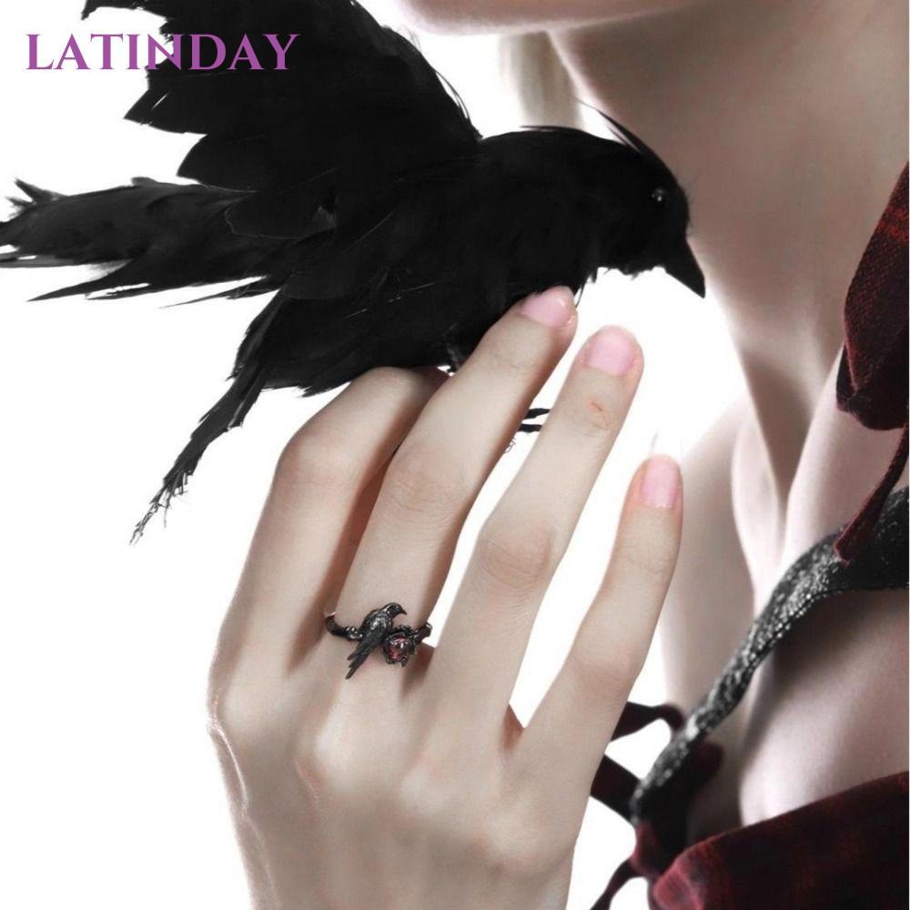 Nhẫn LATINDAY Black Raven - Trang sức thời trang có thể điều chỉnh cho cosplay