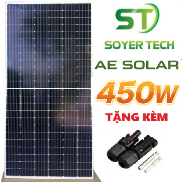 Tấm Pin Năng Lượng Mặt Trời Loại A - 450W AE Hiệu suất cao- Tấm Năng Lượng Mặt Trời 450W AE Hãng SOY