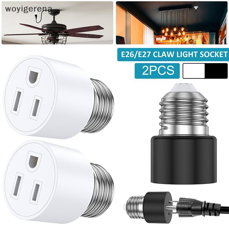 [WYIG] 2 Cái E26 / E27 / B22 3Prong Light Soet Outlet Adapter Cắm Light Soet To Plug Adapter Bulb Ba