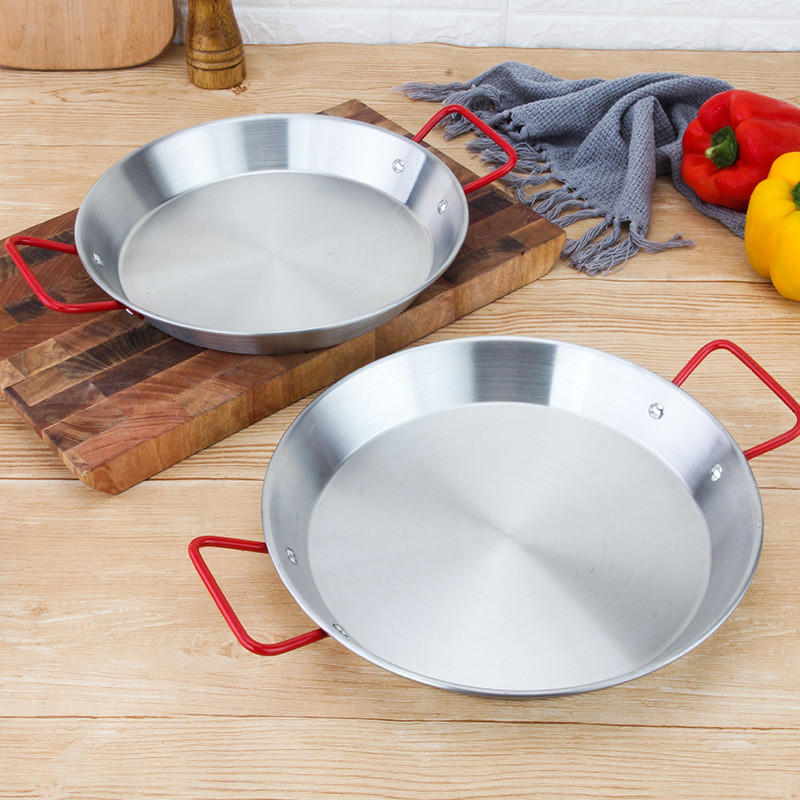 Pa paella Tây Ban Nha Hải Sản Cơm Chảo Chiên Đôi Tai Inox Chiên Gà Salad Pasta Pan Phong Cách Hàn Qu