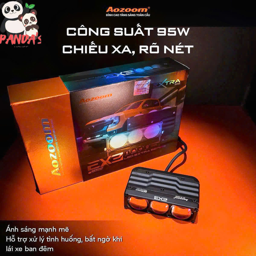 Bi LED Trợ Sáng Aozoom EX3, hiệu suất cao chiếu xa 95W