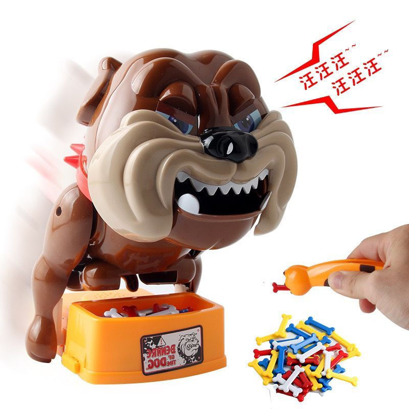 Large-sized creative prank toy New product - Dog biting people, fierce dog, tiger, desktop prank toy