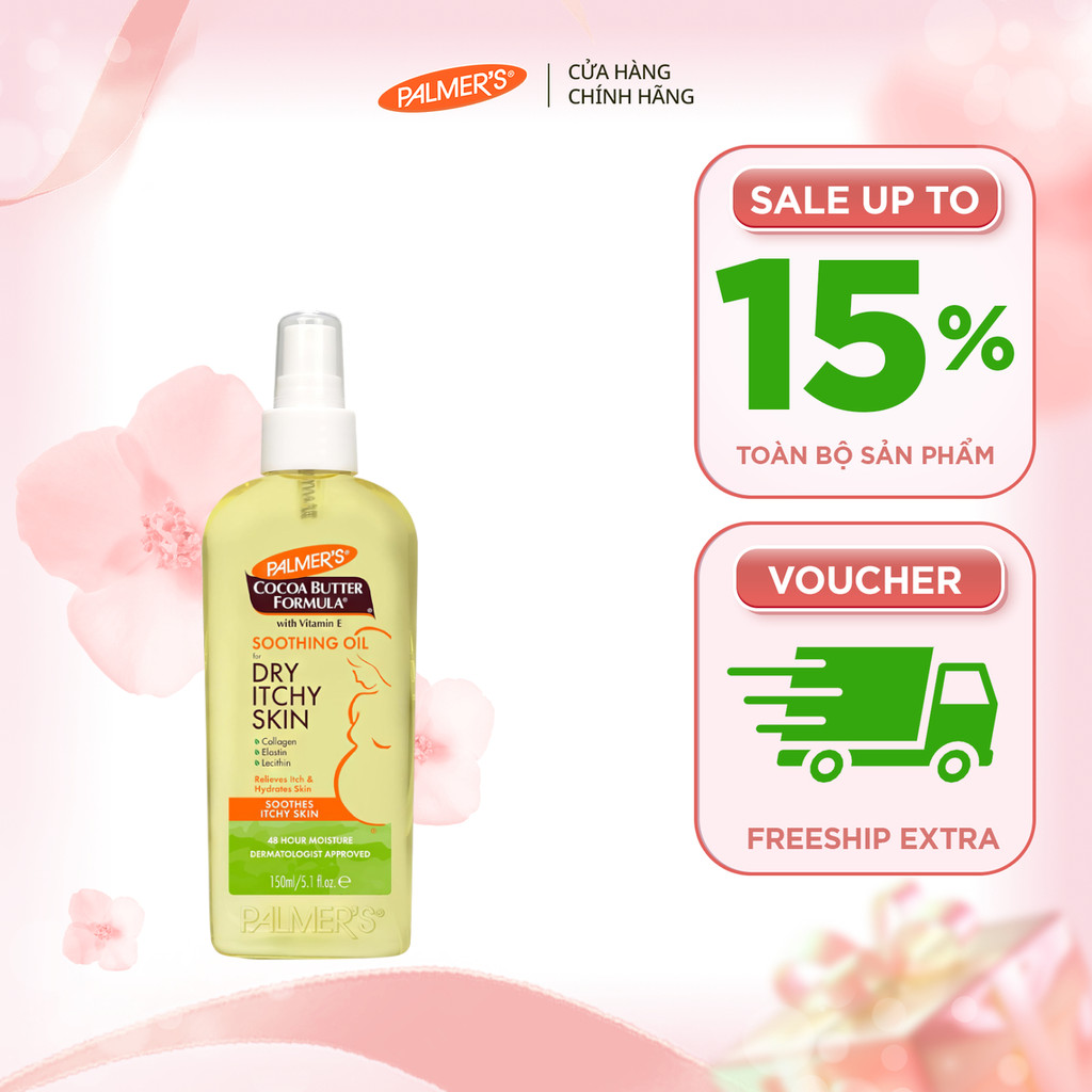 [Chính hãng] Dầu dưỡng ẩm làm dịu da khô ngứa Cocoa Butter Vitamin E Palmer’s 150ml
