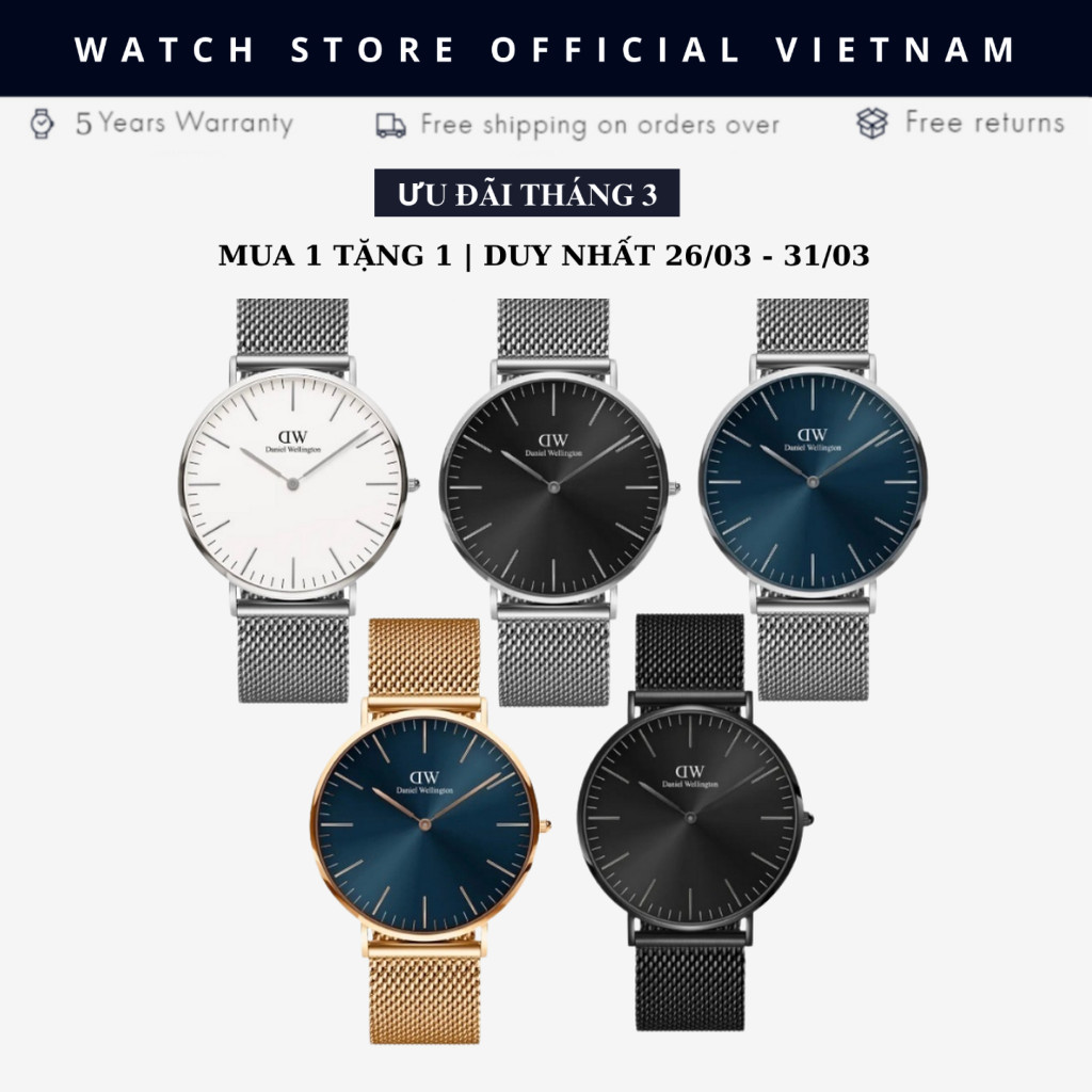 Đồng Hồ Nam Dây Lưới Daniel  Classic Petite Size 40mm, Phong Cách Tinh Tế, Lịch Lãm, Chính Hãng - DANIELSTORE.