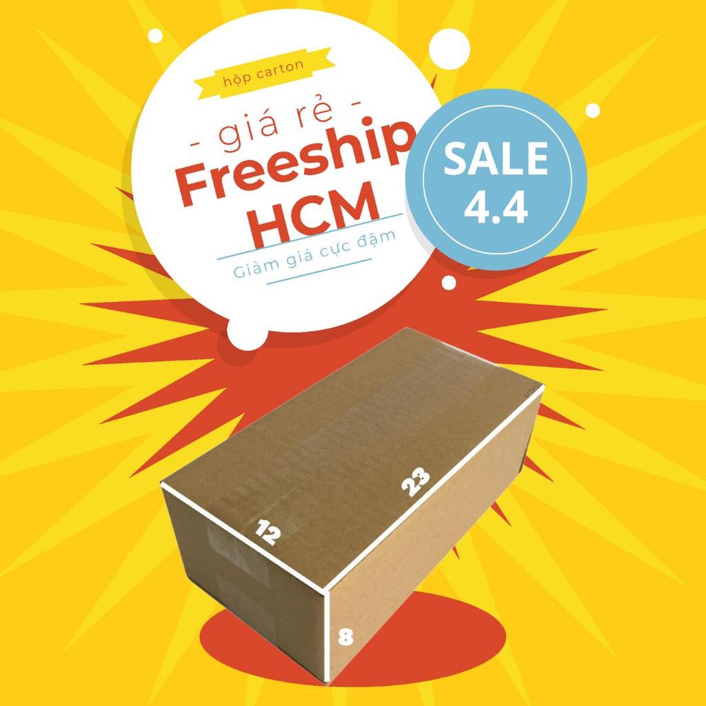 hộp carton 23x12x8 bộ 100 trơn không in xả kho