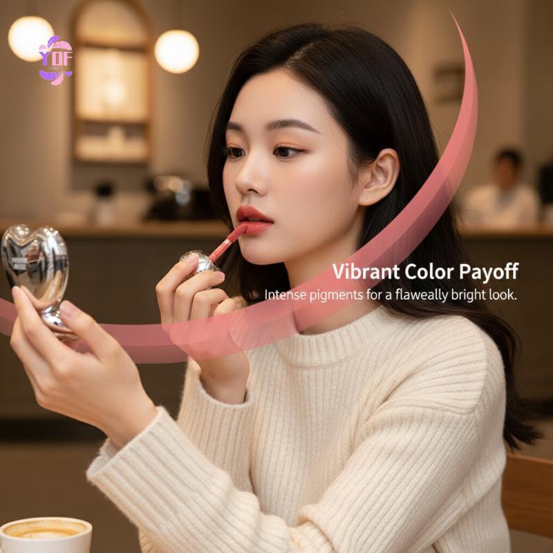 GVERLCRTN HERORANGE Heart Silky Matte Lip Gloss Blush Low-saturation Liquid Lipsti Chống thấm nước N